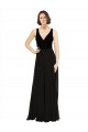 Long Sleeveless Soft Chiffon & Velvet Black A-Line Prom Dress / Bridesmaid Dress Newcastle