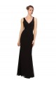 Long Sleeveless Soft Chiffon Black Sheath Bridesmaid Gown Newcastle