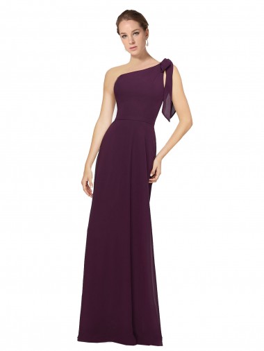 Long Sleeveless Soft Chiffon Grape A-Line Bridesmaid Dresses Newcastle