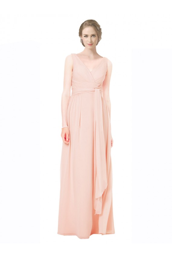 Long Sleeveless Chiffon A-Line Wedding Party Dress Newcastle