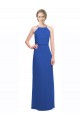 Long Sleeveless Soft Chiffon Blue A-Line Bridesmaid Dress Newcastle