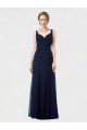 Long Sleeveless Lxue Chiffon Dark Navy Sweetheart A-Line Bridesmaid Dress Newcastle