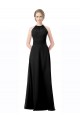 Long Sleeveless Chiffon Black Halter Neck A-Line Formal Dress / Bridesmaid Dress Newcastle