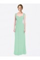 Long Cap Sleeves Soft Chiffon Mint Green A-Line Bridesmaid Dress Newcastle