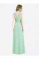 Long Cap Sleeves Soft Chiffon Mint Green A-Line Bridesmaid Dress Newcastle