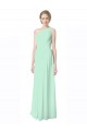 Long Sleeveless Soft Chiffon Mint Green A-Line Bridesmaid Dress Newcastle