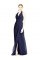Long Sleeveless Soft Chiffon Dark Navy Halter Neck A-Line Formal Dress / Bridesmaid Dress Newcastle