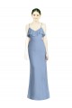 Long Sleeveless Soft Chiffon Dusty Blue A-Line Bridesmaid Dresses Newcastle