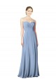 Long Sleeveless Chiffon Dusty Blue Sweetheart A-Line Bridesmaid Dresses Newcastle