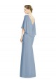 Long Sleeveless Soft Chiffon Dusty Blue V-Neck Trumpet Bridesmaid Dress Newcastle