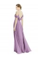 Long Sleeveless Soft Chiffon Dark Lavender A-Line Semi Formal Evening Dress / Bridesmaid Dress Newcastle