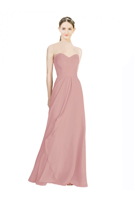 Long Sleeveless Soft Chiffon Dusty Pink A-Line Bridesmaid Dress / Formal Dress Newcastle