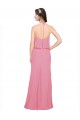 Long Sleeveless Soft Chiffon Skin Pink Halter Neck A-Line Bridesmaid Dress Newcastle
