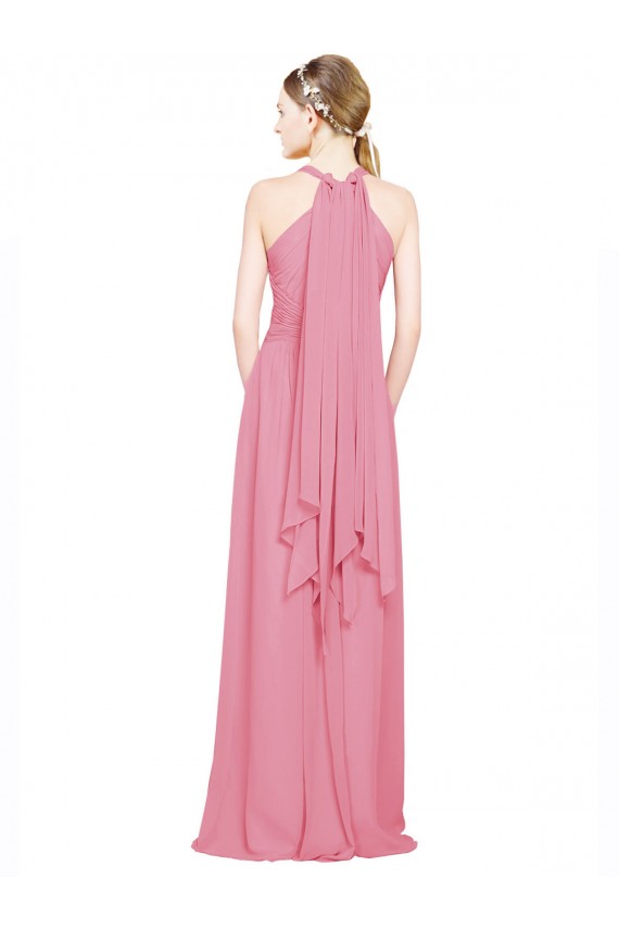 Long Sleeveless Chiffon Skin Pink A-Line Bridesmaid Dress / Evening Dress Newcastle