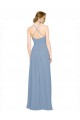 Long Sleeveless Chiffon Dusty Blue Halter Neck A-Line Bridesmaid Dress / Evening Dress Newcastle