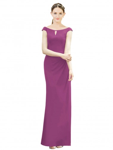 Long Sleeveless Soft Chiffon Wild Berry Mermaid Bridesmaid Dress Newcastle