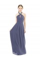Long Sleeveless Soft Chiffon Silver Stone A-Line Bridesmaid Dress Newcastle