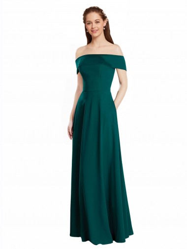Long Cap Sleeves Soft Chiffon Hunter A-Line Bridesmaid Dress Newcastle
