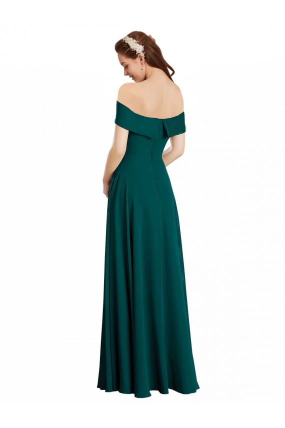 Long Cap Sleeves Soft Chiffon Hunter A-Line Bridesmaid Dress Newcastle