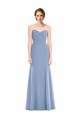 Long Sleeveless Soft Chiffon Dusty Blue Sweetheart Mermaid Bridesmaid Dress Newcastle