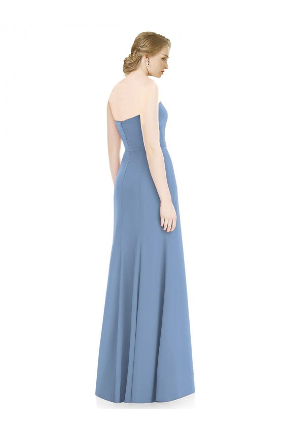 Long Sleeveless Soft Chiffon Dusty Blue Sweetheart Mermaid Bridesmaid Dress Newcastle