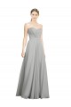 Long Sleeveless Soft Chiffon Silver Sweetheart A-Line Bridesmaid Dresses Newcastle
