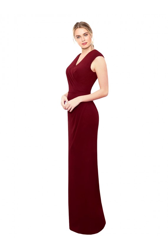 Long Sleeveless Soft Chiffon Burgundy Mermaid Prom Dress / Bridesmaid Dress Newcastle