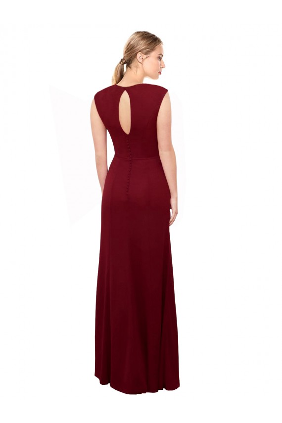 Long Sleeveless Soft Chiffon Burgundy Mermaid Prom Dress / Bridesmaid Dress Newcastle