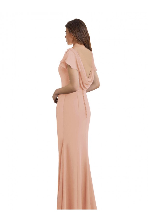 Long Sleeveless Soft Chiffon Bliss Pink Mermaid Prom Dress / Bridesmaid Dress Newcastle