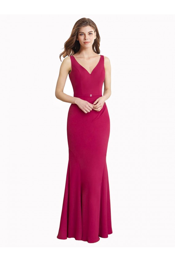 Long Sleeveless Soft Chiffon Red Mermaid Prom Dress / Bridesmaid Dress Newcastle