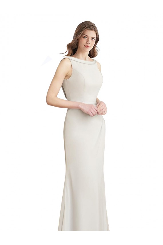 Long Sleeveless Soft Chiffon & Satin Mermaid Bridesmaid Dress Newcastle