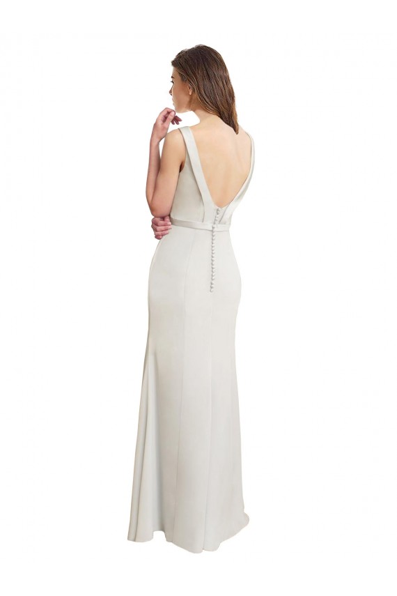 Long Sleeveless Soft Chiffon & Satin Mermaid Bridesmaid Dress Newcastle