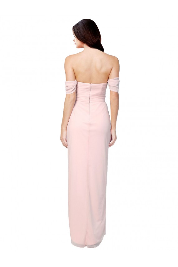 Sleeveless Soft Chiffon Pink A-Line High Low Bridesmaid Dress Newcastle