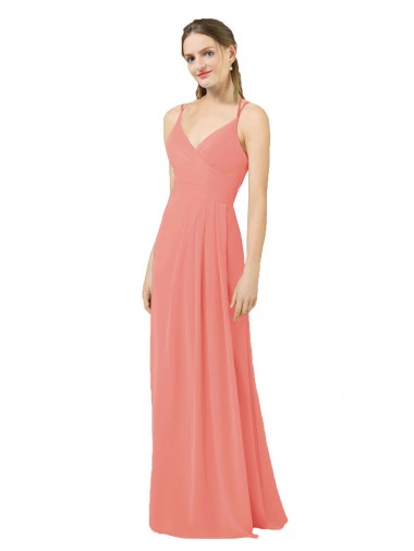 Long Sleeveless Soft Chiffon Desert Rose Sheath Bridesmaid Dress Newcastle