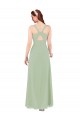 Long Sleeveless Soft Chiffon Smoke Green Sheath Bridesmaid Dress Newcastle