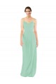 Long Sleeveless Soft Chiffon Mint Green Sheath Bridesmaid Dress Newcastle