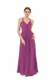 Long Sleeveless Soft Chiffon Wild Berry Sheath Bridesmaid Dress Newcastle