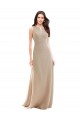 Long Sleeveless Soft Chiffon Champagne High Neck A-Line Bridesmaid Dress Newcastle