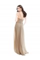 Long Sleeveless Soft Chiffon Champagne High Neck A-Line Bridesmaid Dress Newcastle