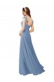 Long Cap Sleeves Soft Chiffon Pink A-Line Bridesmaid Dress Newcastle