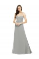 Long Sleeveless Chiffon Silver A-Line Bridesmaid Dress Newcastle