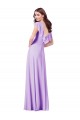 Long Cap Sleeves Soft Chiffon Lilac A-Line Bridesmaid Dress / Formal Dress Newcastle