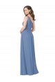 Long Sleeveless Soft Chiffon Windsor Blue One Shoulder Sheath Bridesmaid Dress Newcastle