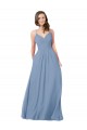 Long Sleeveless Chiffon Dusty Blue A-Line Bridesmaid Dress / Evening Dress Newcastle