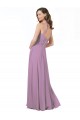Long Sleeveless Soft Chiffon & Lace Dark Lavender A-Line Bridesmaid Dress Newcastle