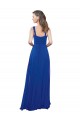Long Sleeveless Soft Chiffon Royal Blue Square Neck A-Line Bridesmaid Dress Newcastle