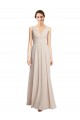 Long Sleeveless Soft Chiffon Cream Pink A-Line Formal Dress / Bridesmaid Dress Newcastle