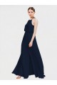 Long Floor Length Sleeveless Chiffon Dark Navy A-Line Formal Dress / Bridesmaid Dress Newcastle