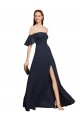 Long Sleeveless Soft Chiffon Dark Navy A-Line Prom Dress / Bridesmaid Dress Newcastle