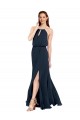 Long Sleeveless Chiffon Dark Navy A-Line Bridesmaid Dress / Evening Dress Newcastle